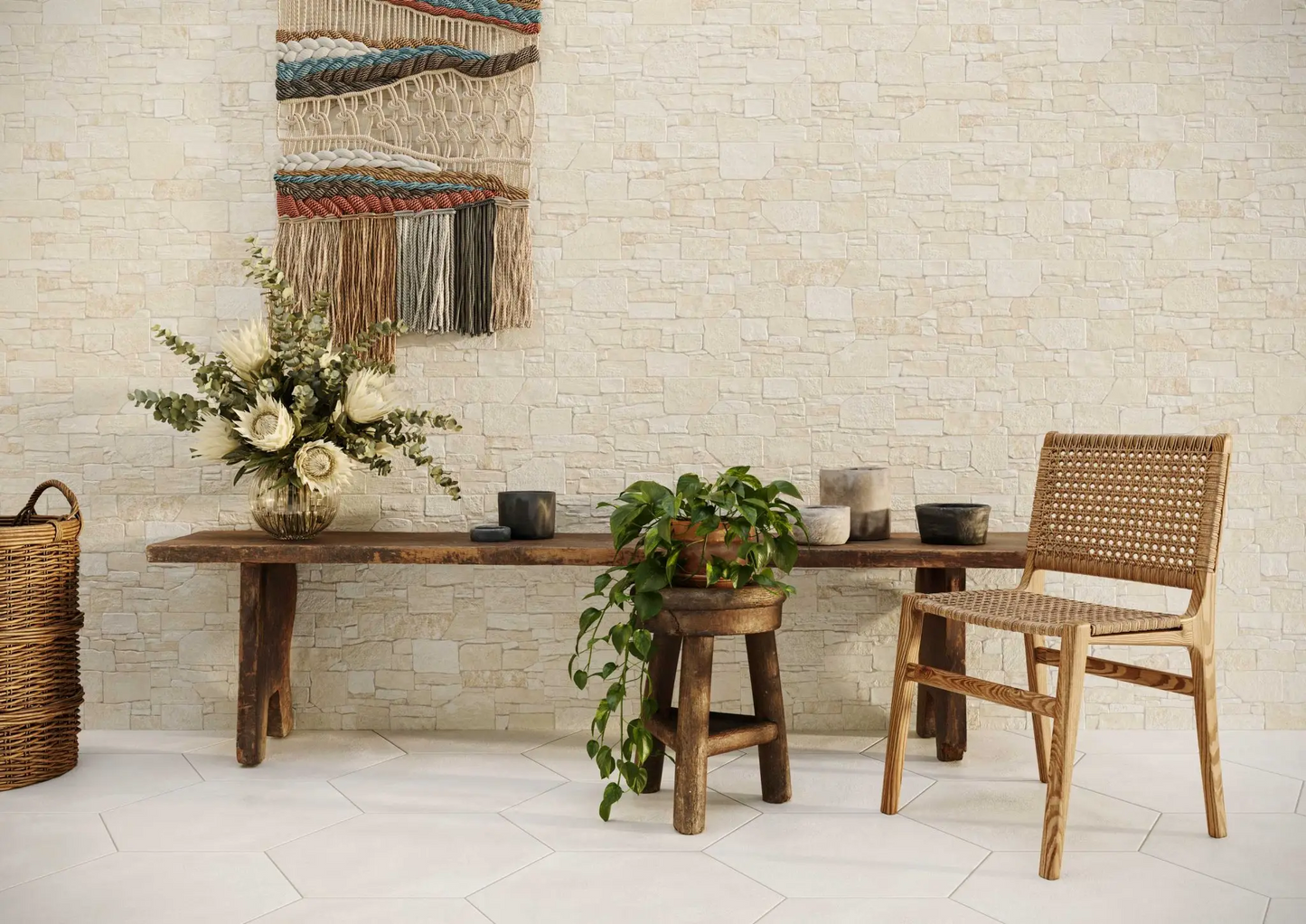 Carrelage Parement Mural Pierre Effet Brique Stones 31x56 cm de Realonda