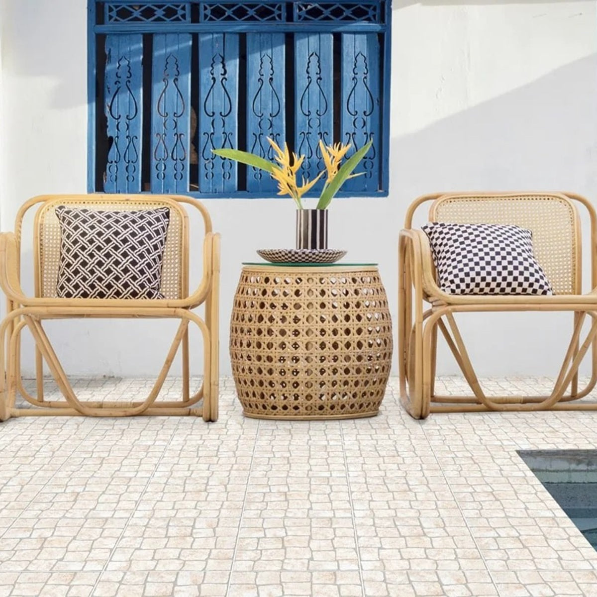 Carrelage Terrasse Effet Pierre Pave Alter Gris 33,5 x 33,5 cm