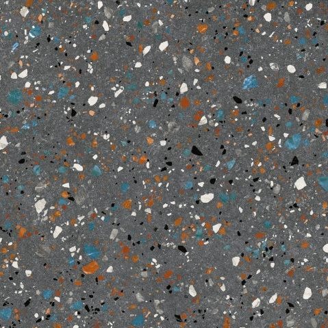 Carrelage Effet Terrazzo Rectifie Gobi Nero 60x60 cm de Prissmacer