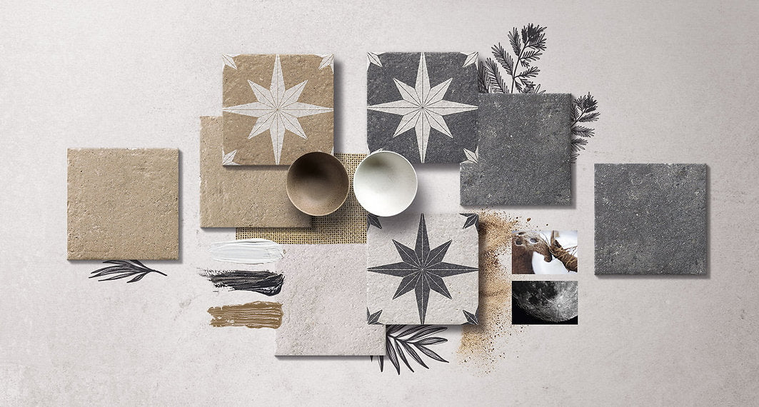 Echantillon carrelage Compass 20x20 cm ( 3 decors et 3 unis)