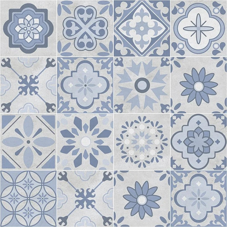 Carrelage Effet Carreau de Ciment Monserrate Bleu 33,5 x 33,5 cm