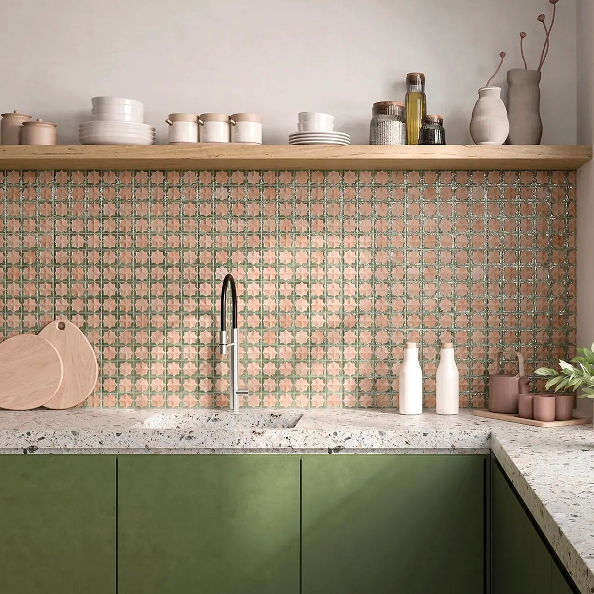 Carrelage Mural Decor Tetuan Cotto Emerald 31x56 cm de Realonda