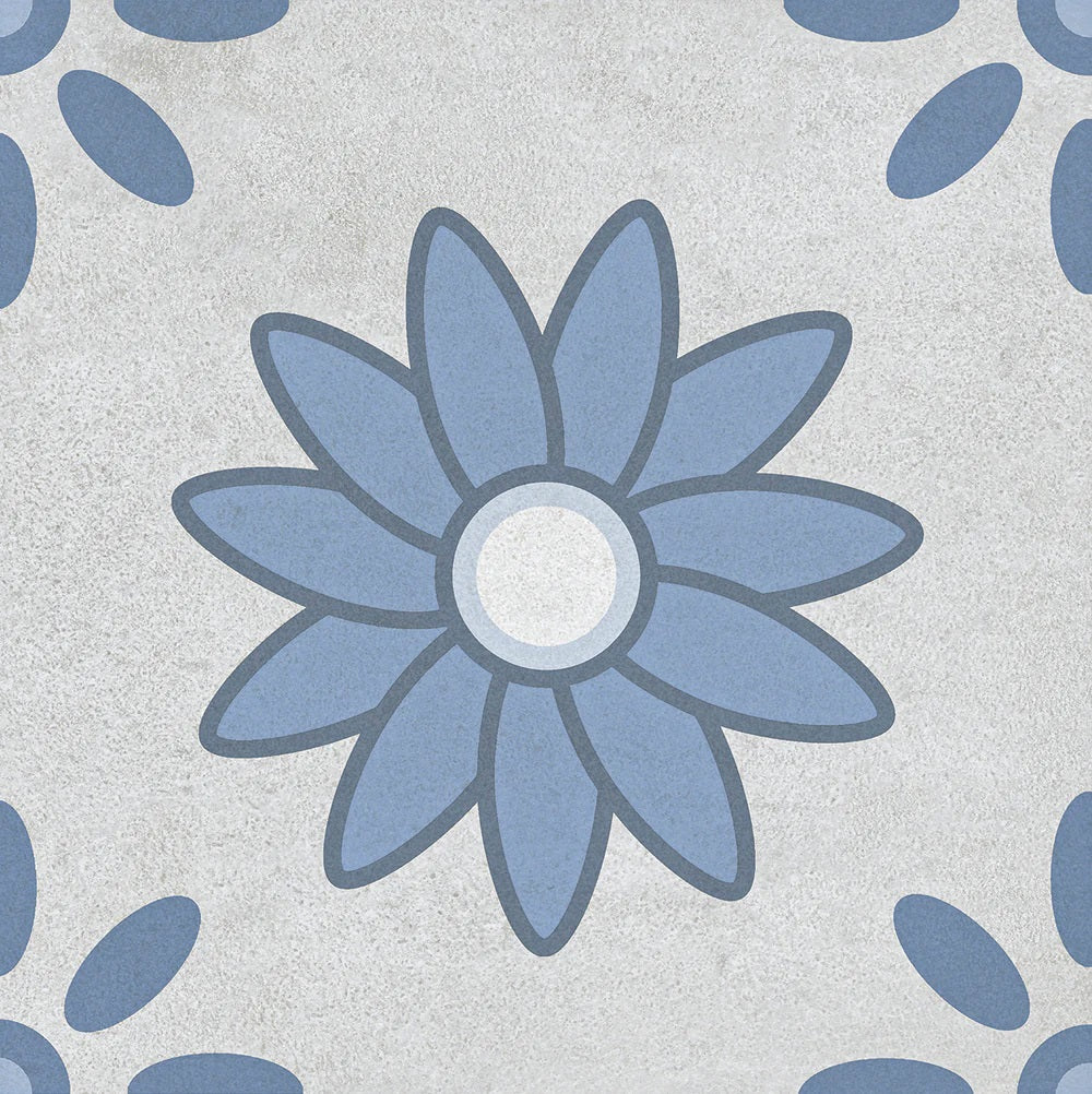 Carrelage Effet Carreau de Ciment Monserrate Bleu 33,5 x 33,5 cm