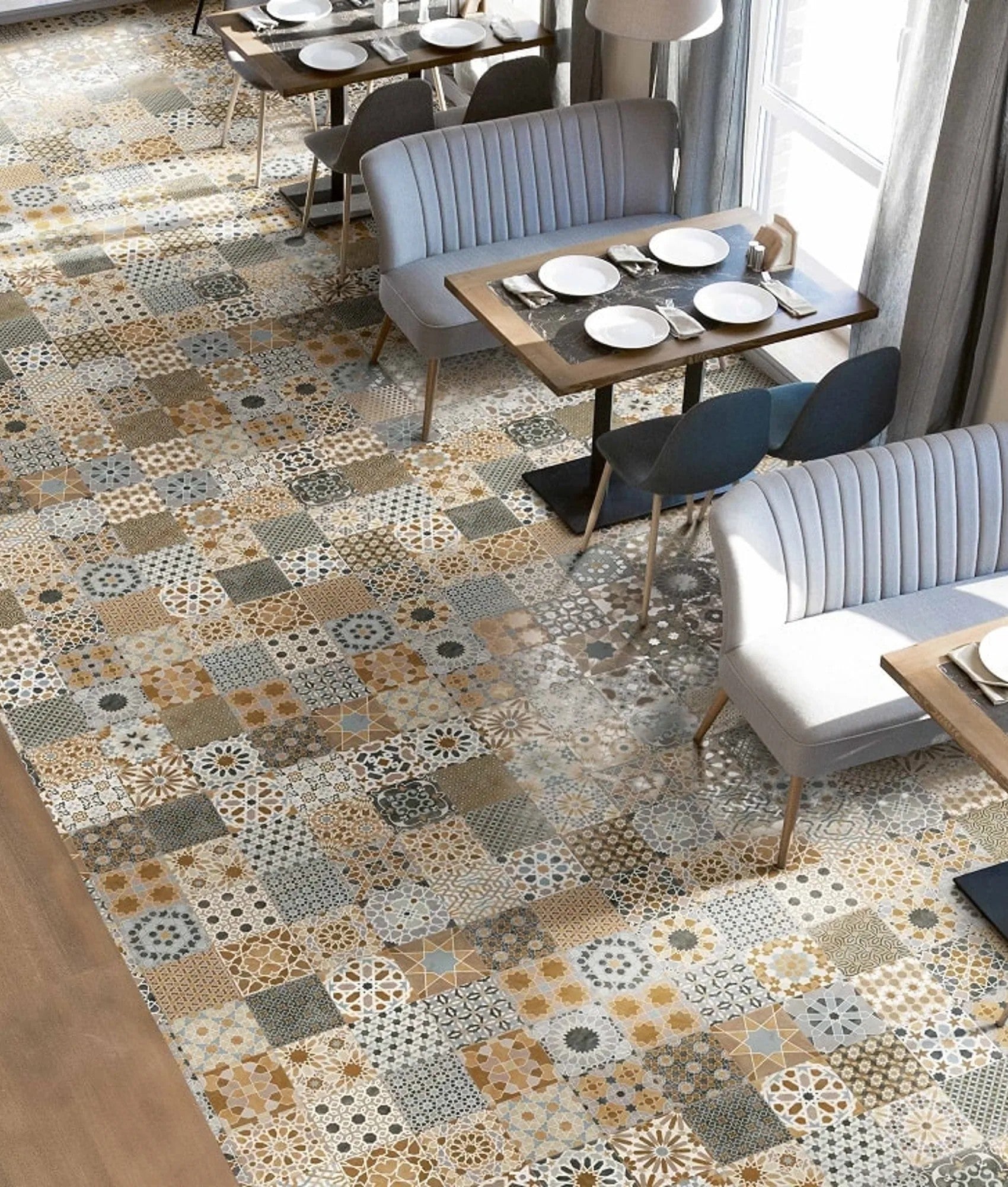 Carrelage Effet Carreaux de Ciment Marrakech Mix 44x44 cm de Realonda