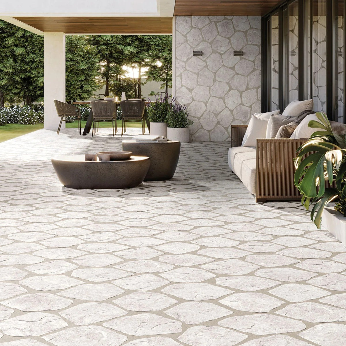Carrelage Effet Pierre Nazca  White 28,5x33 cm de Realonda