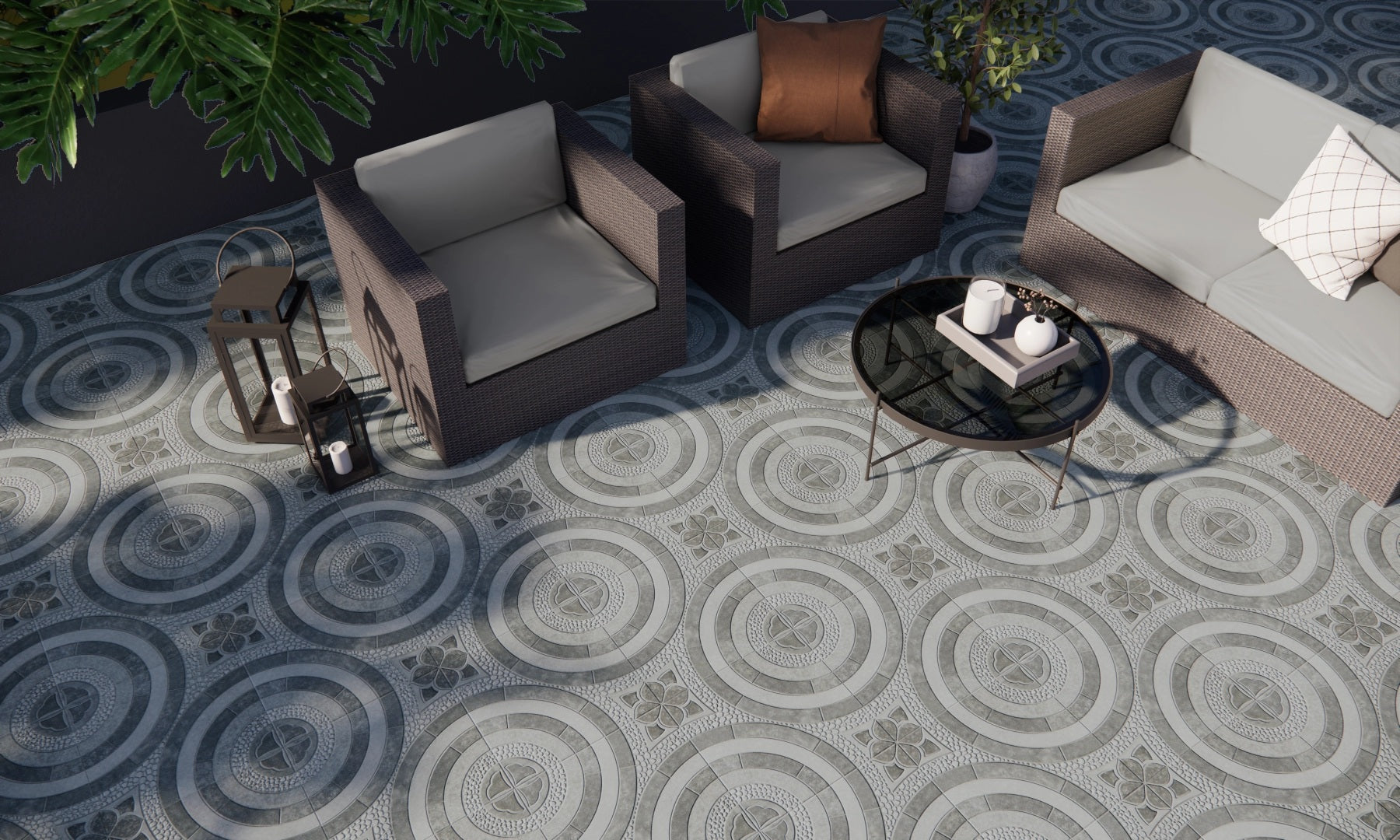 Carrelage Terrasse Effet Pierre Segovia Gris 45x45 cm de Prissmacer