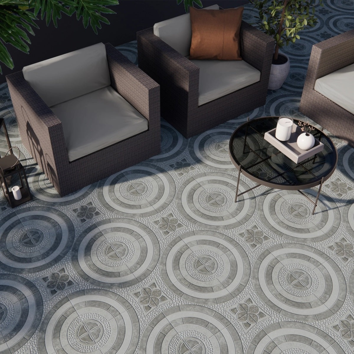 Carrelage Terrasse Effet Pierre Segovia Gris 45x45 cm de Prissmacer