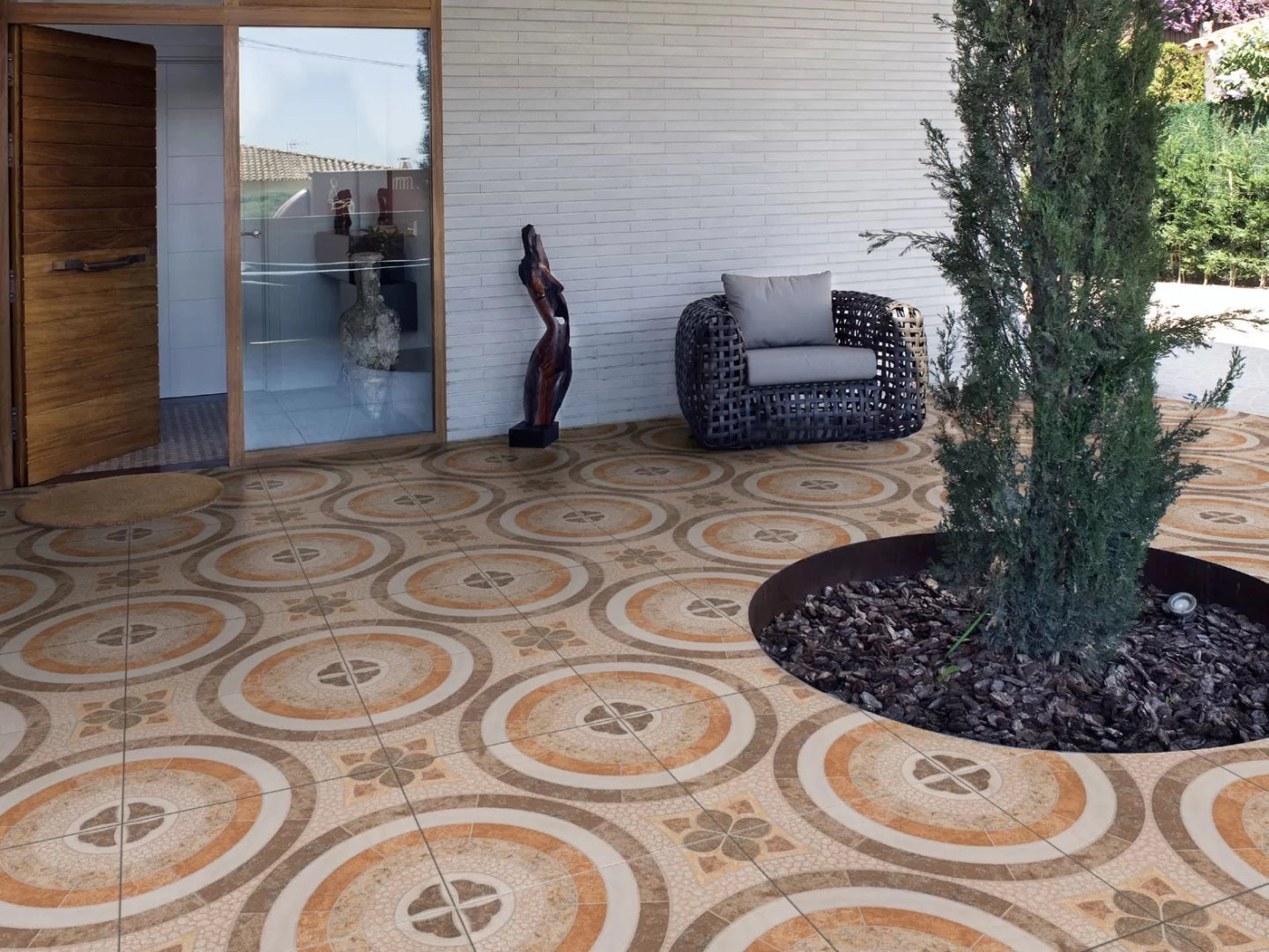 Carrelage Terrasse Effet Pierre Segovia Tierra 45x45 cm de Prissmacer