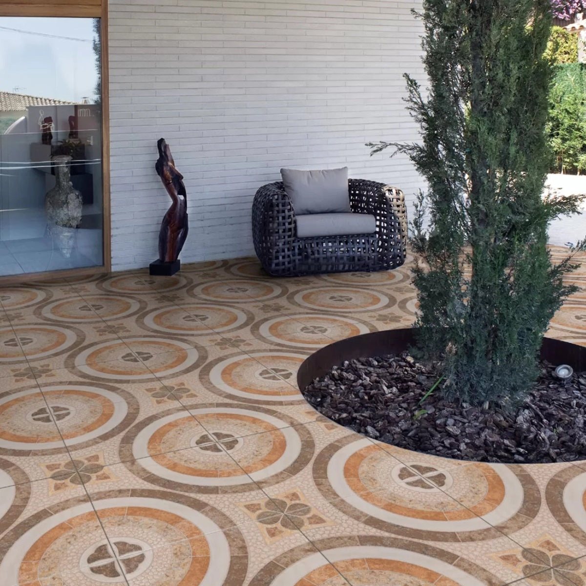 Carrelage Terrasse Effet Pierre Segovia Tierra 45x45 cm de Prissmacer