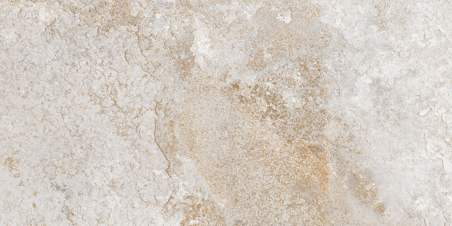 Carrelage Terrasse et Piscine Effet Pierre Kilauea Blanco 30x60 cm de Ecoceramic