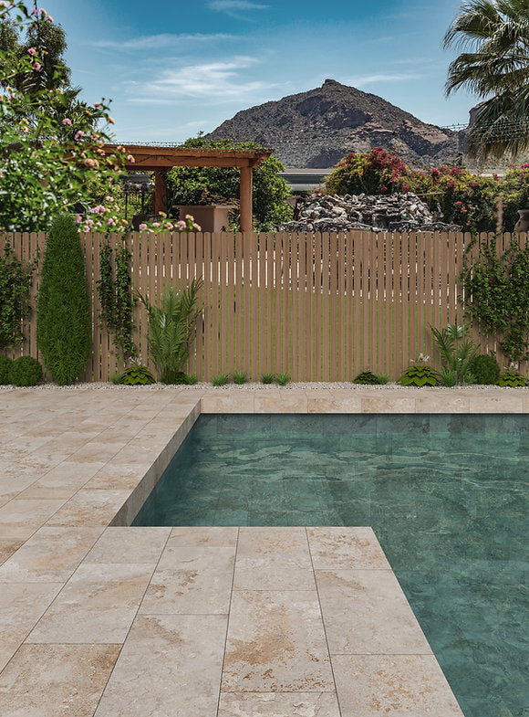 Carrelage Terrasse et Piscine Effet Pierre Kilauea Blanco 30x60 cm de Ecoceramic