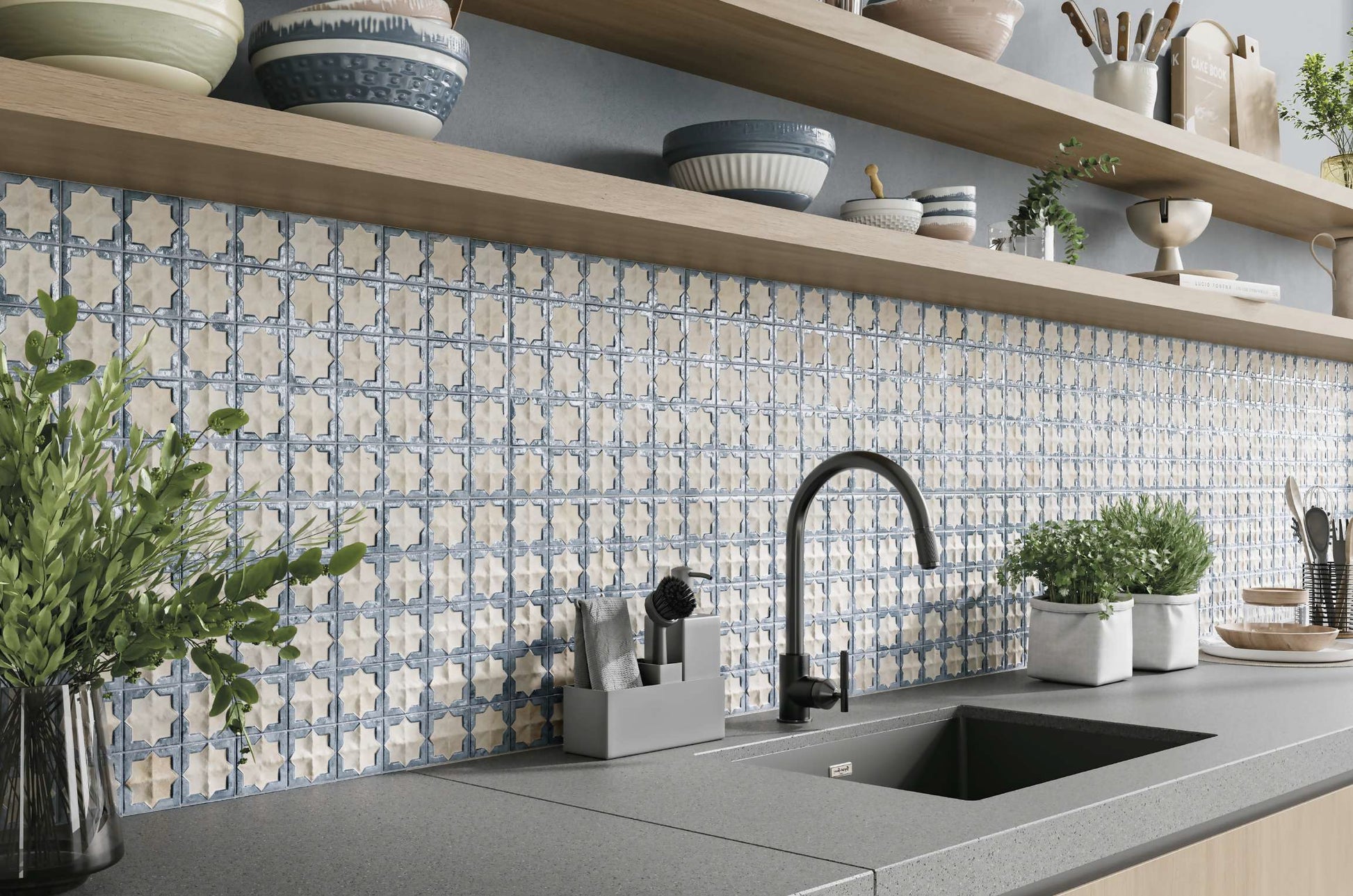Carrelage Mural Decor Tetuan Arena Aqua 31x56 cm de Realonda