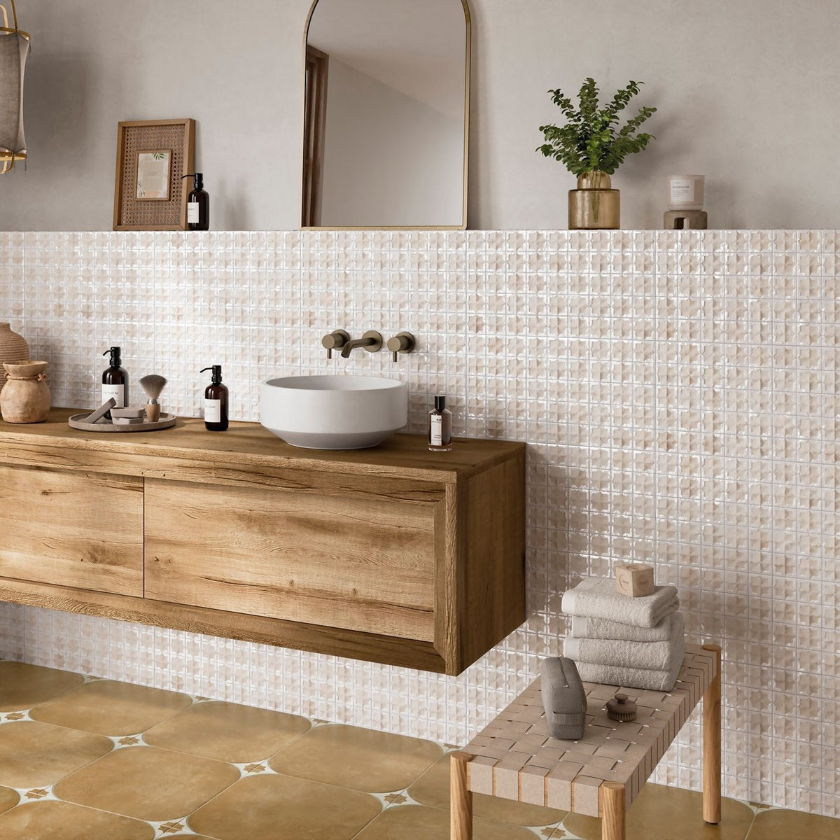 Carrelage Mural Decor Tetuan Arena White 31x56 cm de Realonda