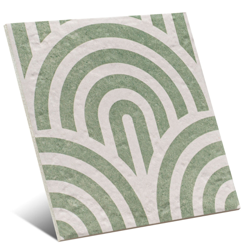 Carrelage Effet carreau de ciment Green Garden Decor Green Three 20x20 cm de Mainzu