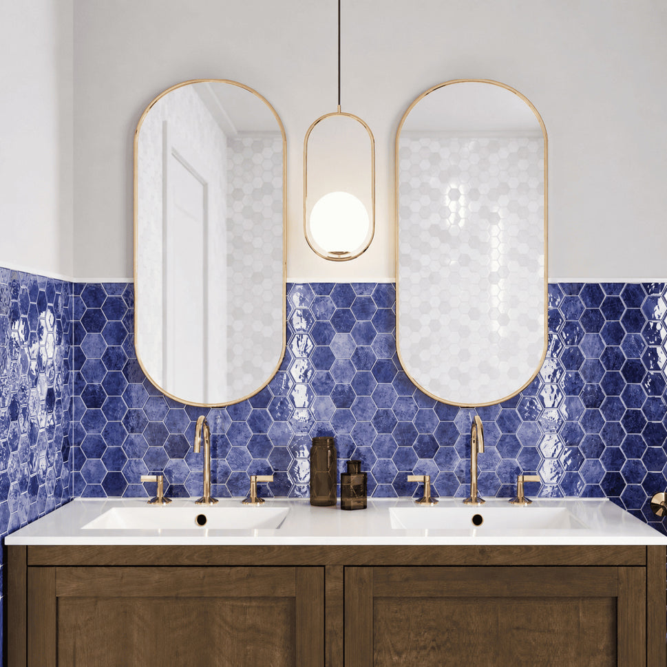 Carrelage Zellige Hex Zellige Azure 26,5x51 cm de Realonda