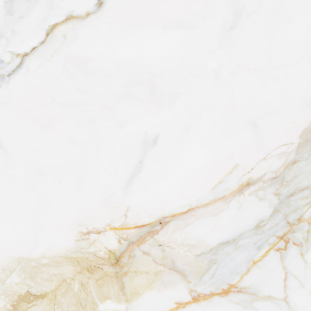 Carrelage Effet Marbre Blanc et Or Marshall Gold Mat ou Brillant 90x90 cm de Ecoceramic