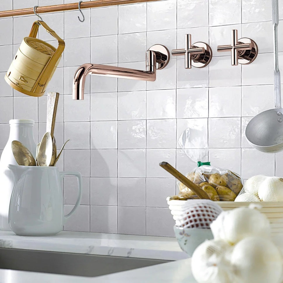 Carrelage Effet Zellige Manara Clay Sahara White 10x10 cm de Nanda Tiles