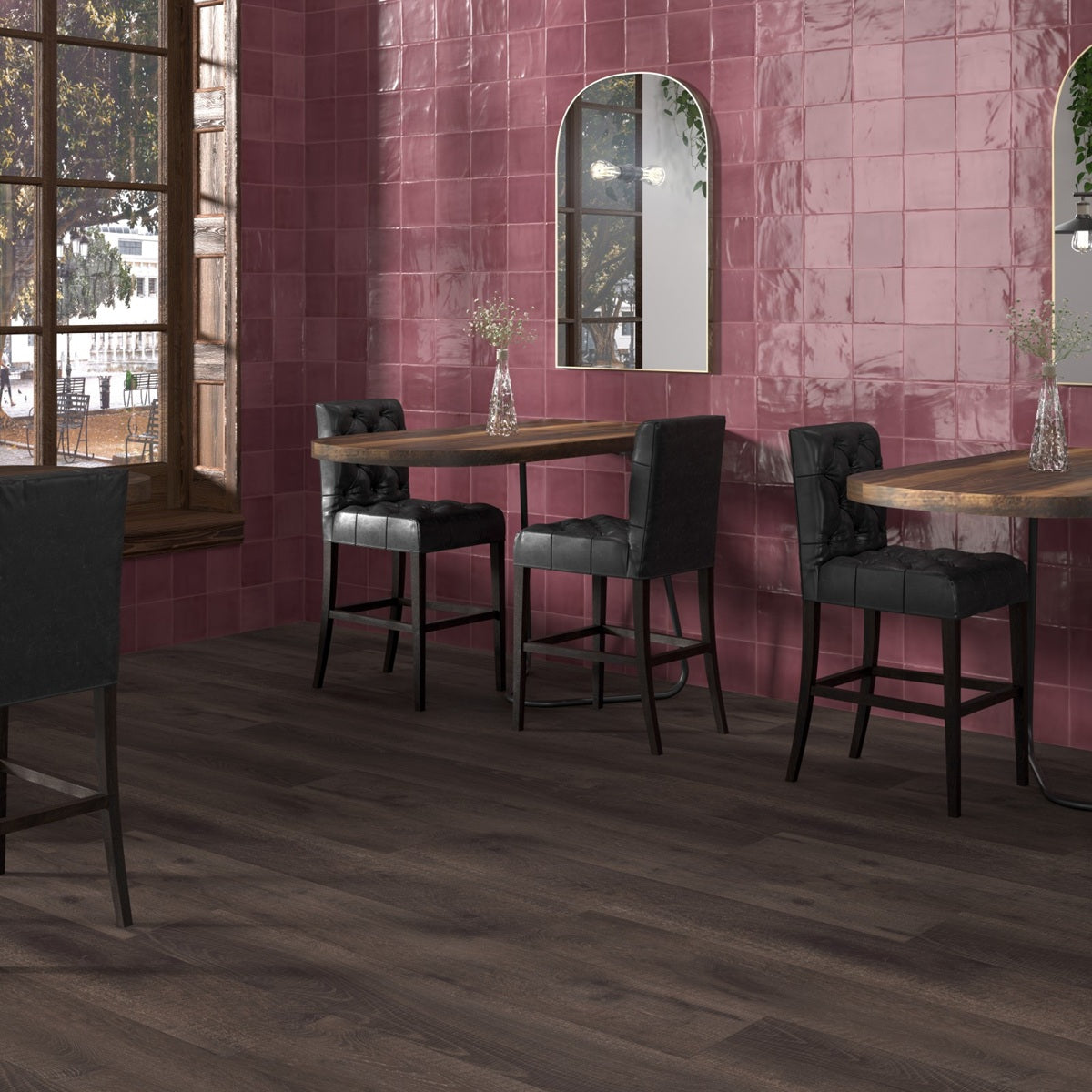 Carrelage Effet Zellige Brillant Tabarca Granate 15x15 cm de Dune