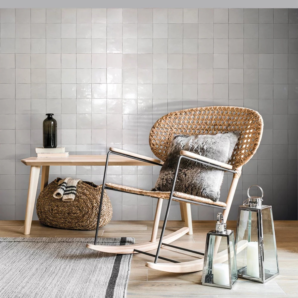 Carrelage Effet Zellige Manara Clay Sidi Salt 10x10 cm de Nanda Tiles