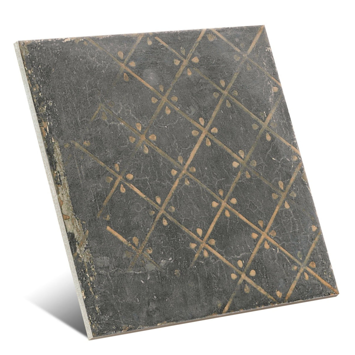 Carrelage Effet carreaux de ciment vieilli Canaletto Nero 20x20 cm de Mainzu