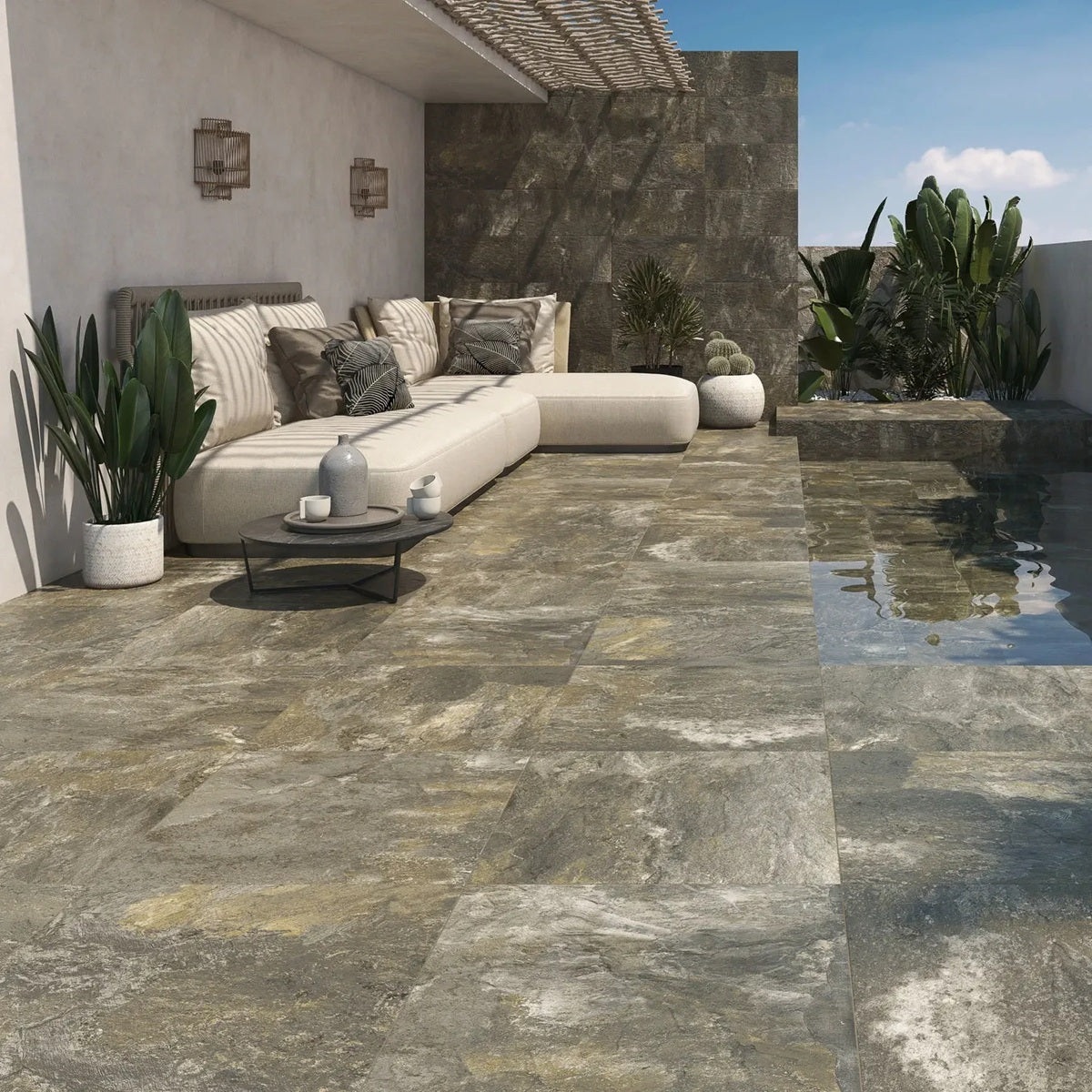 Carrelage Terrasse Effet Pierre Adz Nerva Musgo 30,3x61,3 cm de Prissmacer