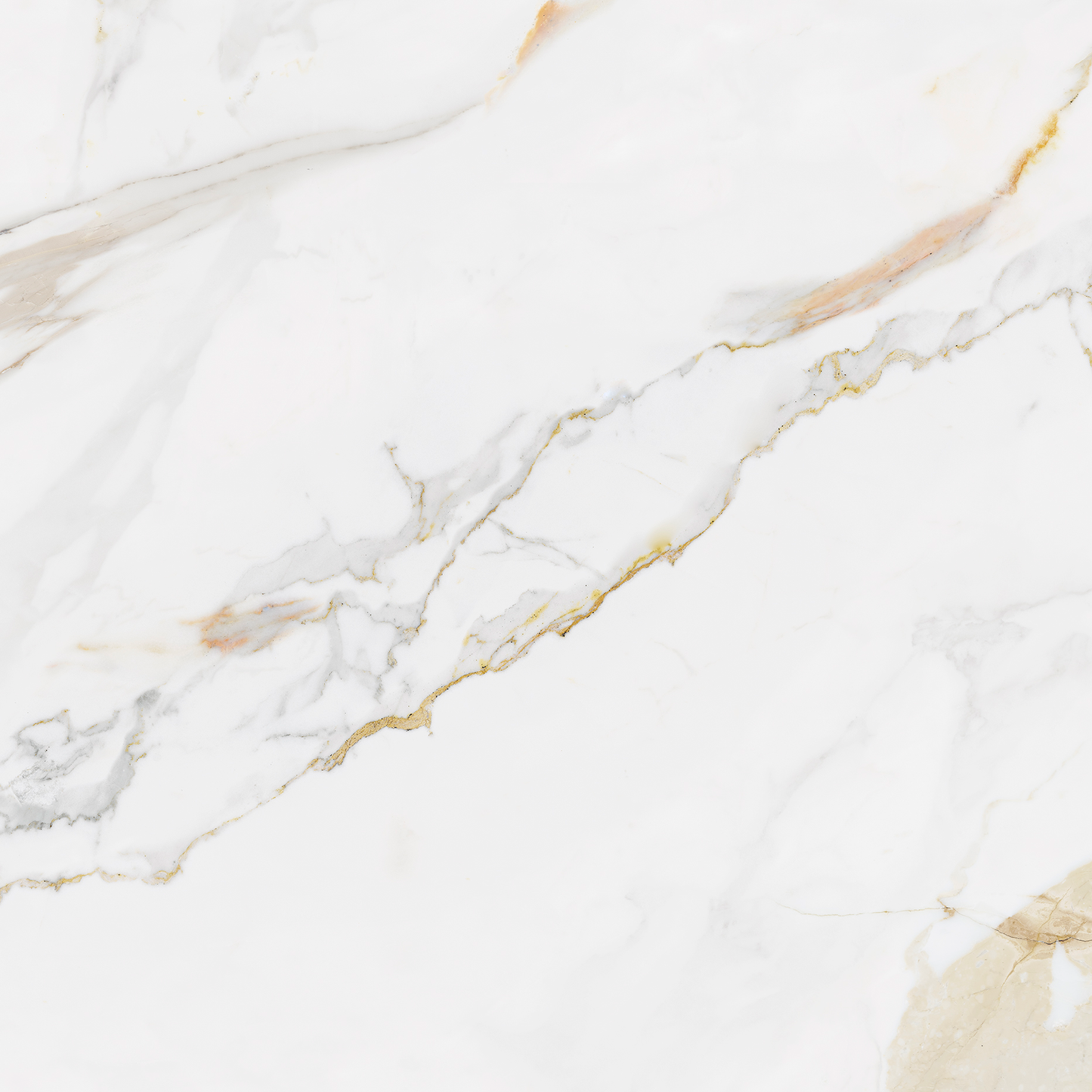 Effet Marbre Blanc et Or Mat ou Brillant Marshall Gold 75x75 cm de Ecoceramic