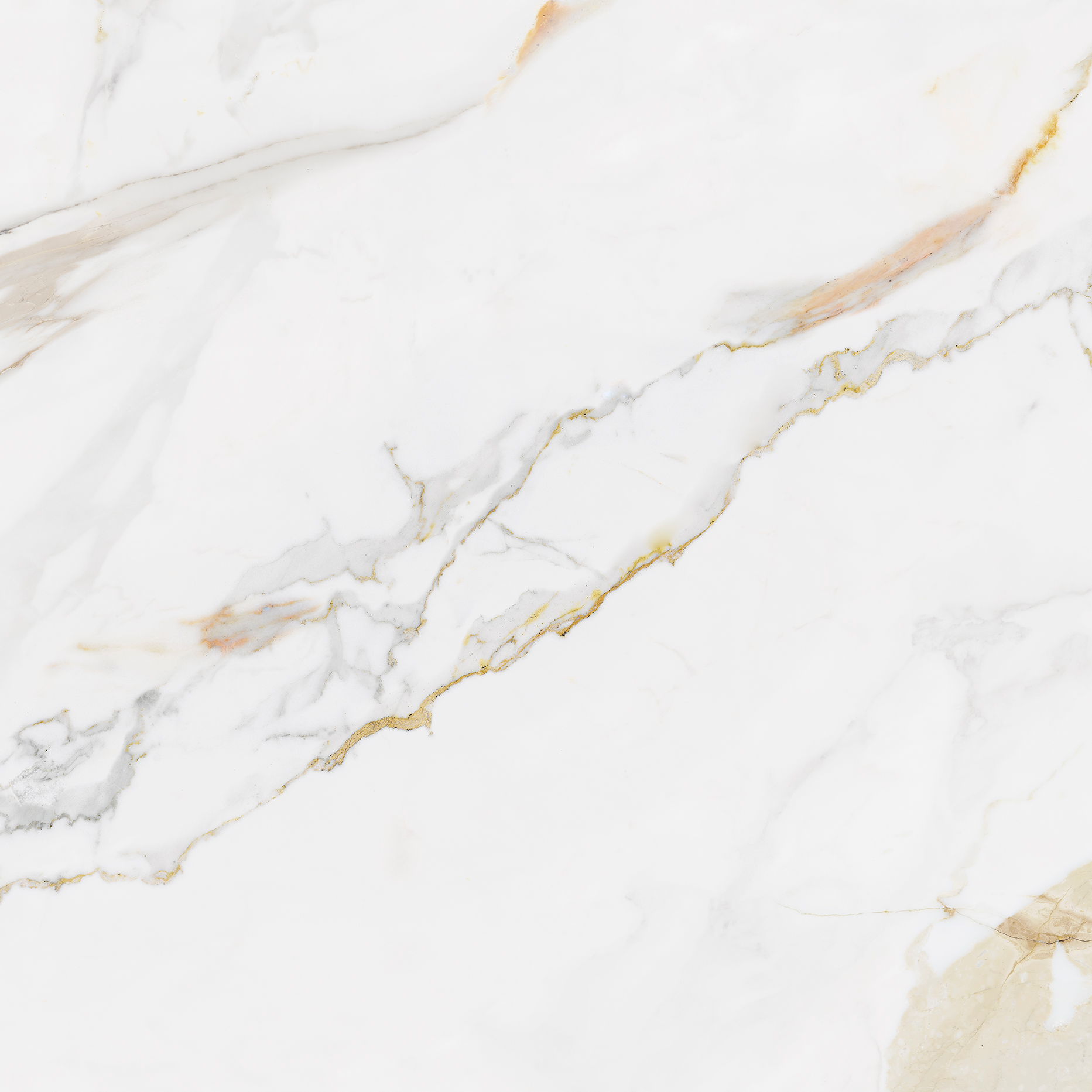 Effet Marbre Blanc et Or Mat ou Brillant Marshall Gold 75x75 cm de Ecoceramic
