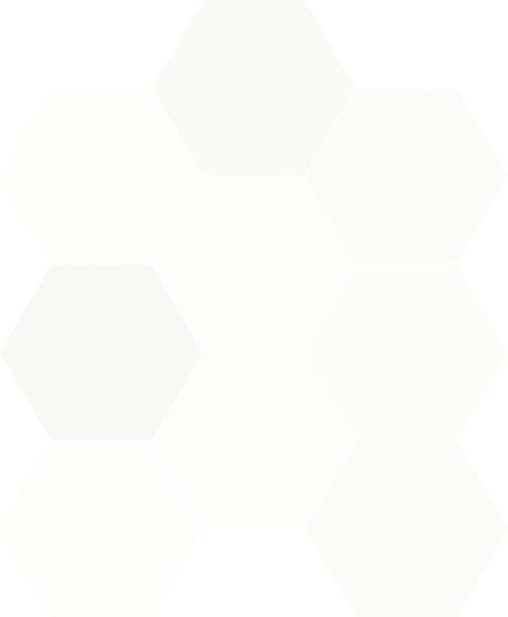 Carrelage Hexagonal Chicago Exa White Cotton 21,5x25 cm de Dune