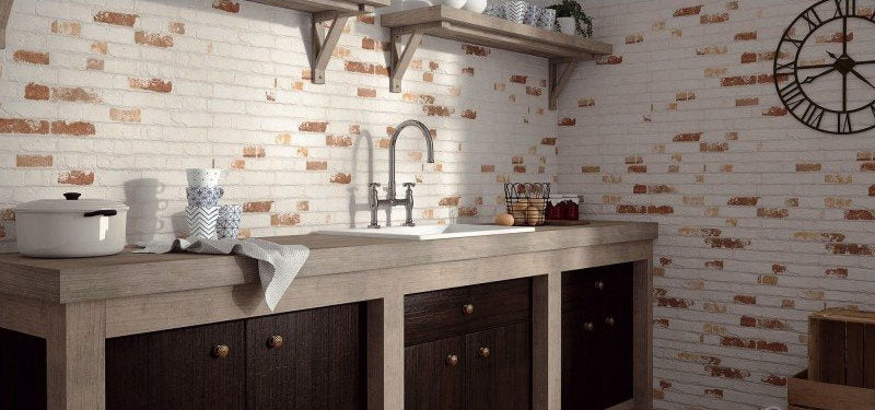 Carrelage Parement Mural Effet Pierre Brique Manhattan Old 31x56 cm de Realonda