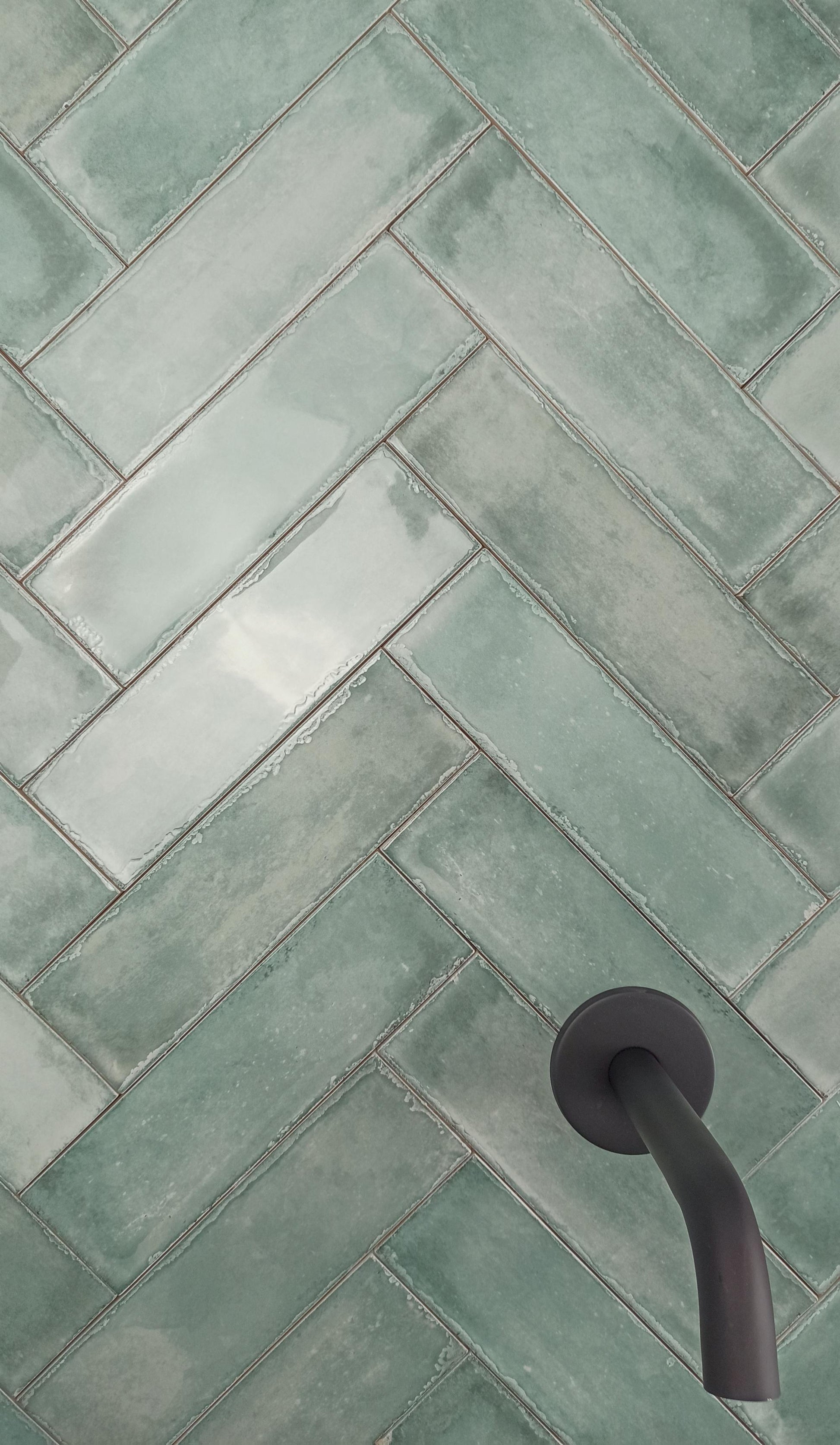 Carrelage effet Zellige Atlantique Aquamarine 6,9x24 cm de Dune