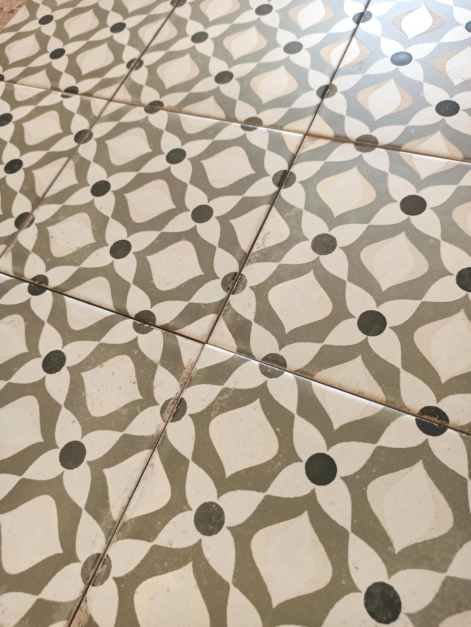 Carrelage Effet Carreau de Ciment Nantes Olive 20x20 cm de Dune