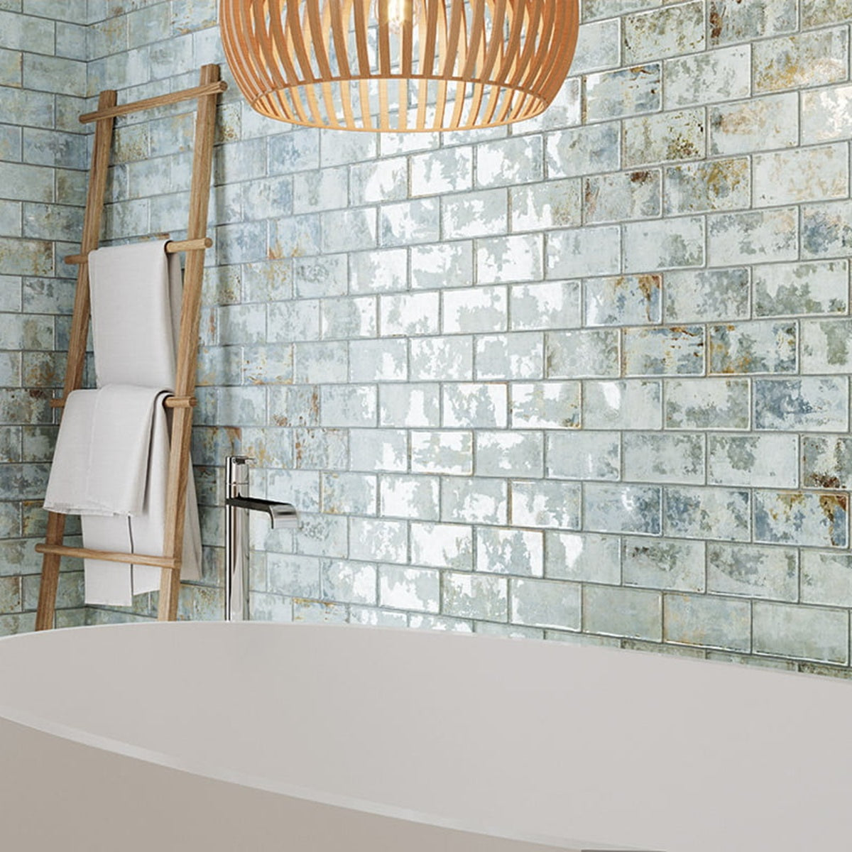 Faience Murale Effet Zellige Biarritz Blu 7,5x15 cm de Mainzu