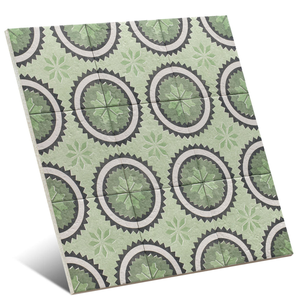 Carrelage Effet carreau de ciment Green Garden Decor Prairie 20x20 cm de Mainzu