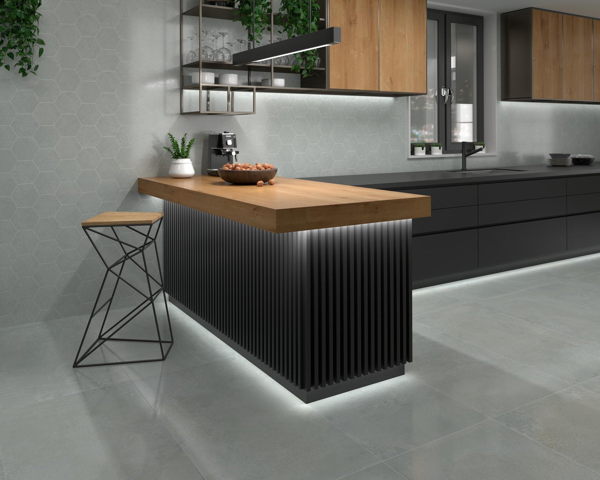 Carrelage Sol et mur rectifie Magnet Argent 60x120 cm de Dune