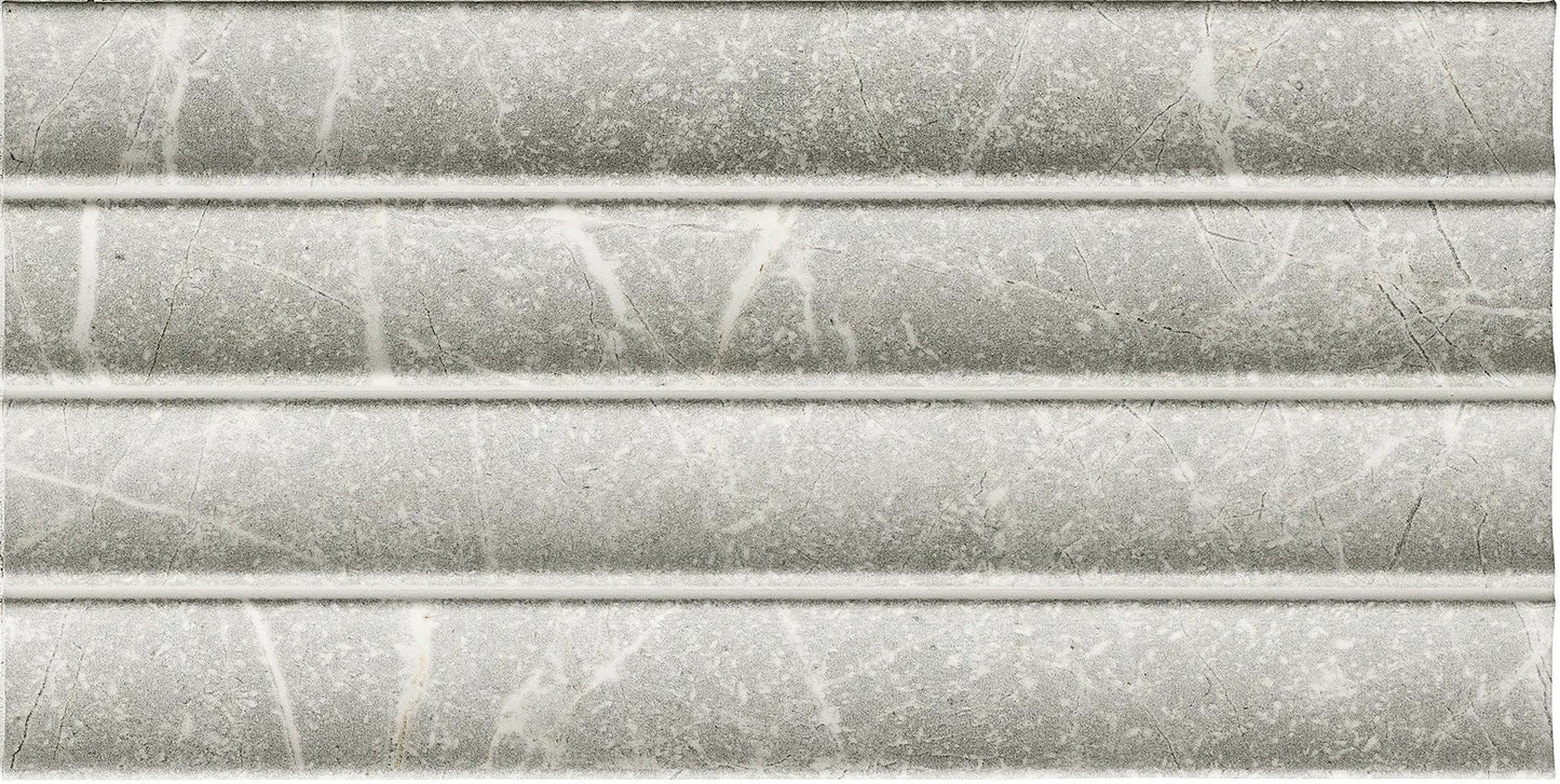 Carrelage Effet Zellige Marbre Concav Grey 10x30 cm de Mainzu