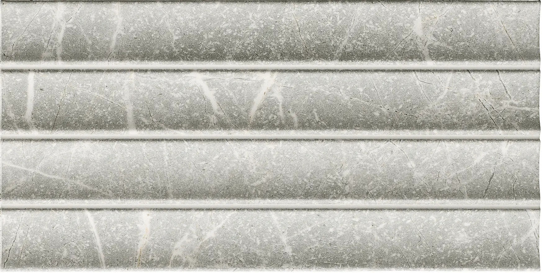 Carrelage Effet Zellige Marbre Concav Grey 10x30 cm de Mainzu