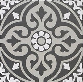 Carrelage Effet carreau de ciment Centro Normandy Black 20x20 cm de Mainzu