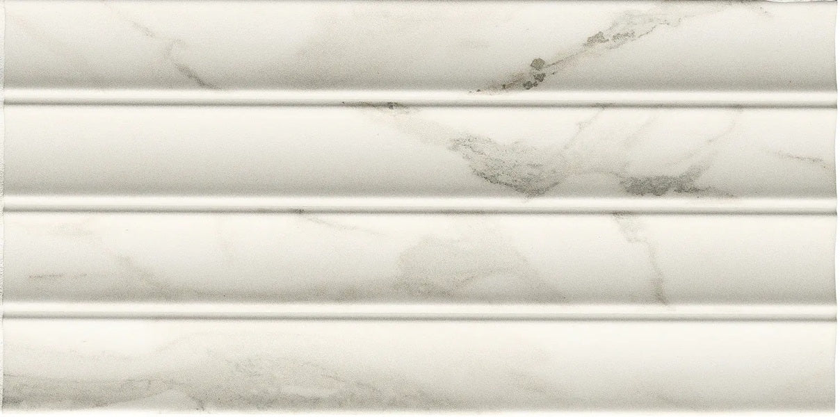 Carrelage Effet Zellige Marbre Concav White 10x30 cm de Mainzu