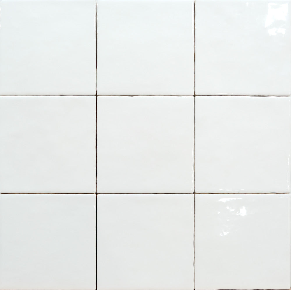 Carrelage Effet Zellige Meknes Blanco Brillant 12,5x12,5 cm de Dune