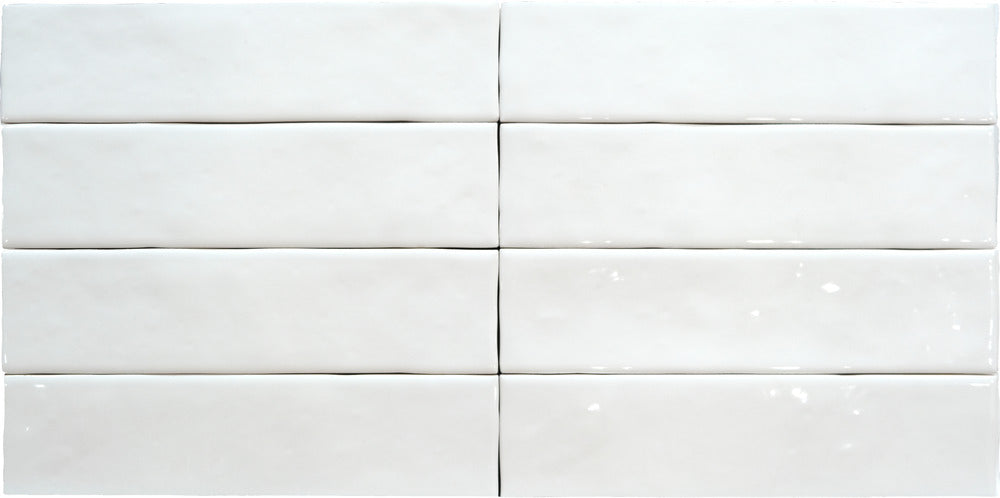 Carrelage Effet Zellige Meknes Blanco Brillant 6,2x25 cm de Dune