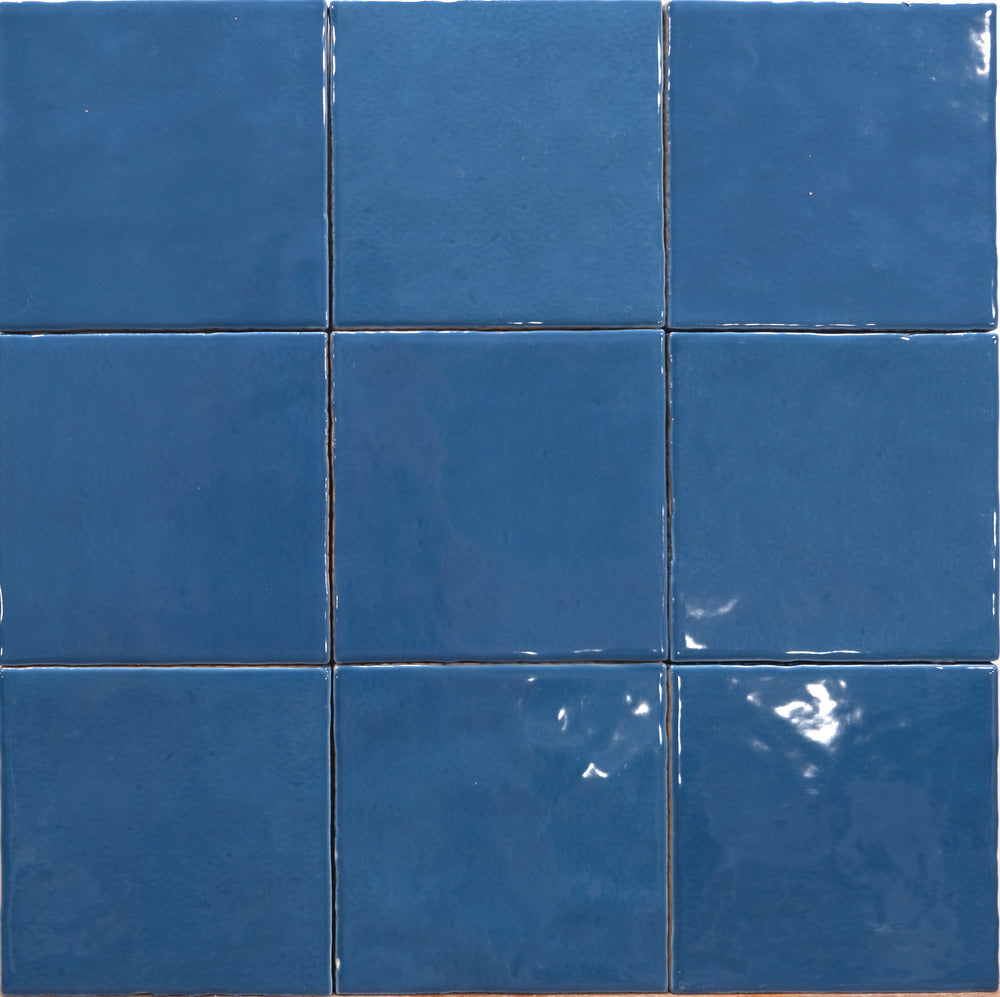 Carrelage Effet Zellige Meknes Indigo Brillant 12,5x12,5 cm de Dune