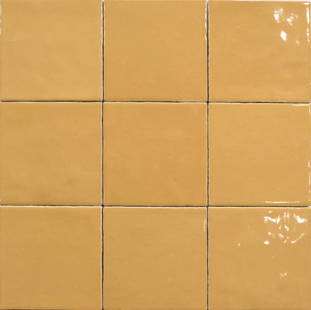 Carrelage Effet Zellige Meknes Miel Brillant 12,5x12,5 cm de Dune