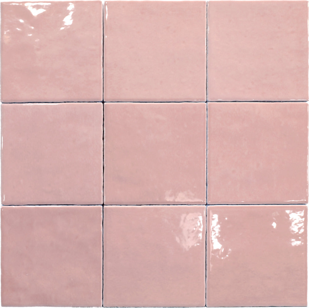 Carrelage Effet Zellige Meknes Rosa Brillant 12,5x12,5 cm de Dune