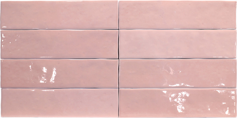 Carrelage Effet Zellige Meknes Rosa Brillant 6,2x25 cm de Dune