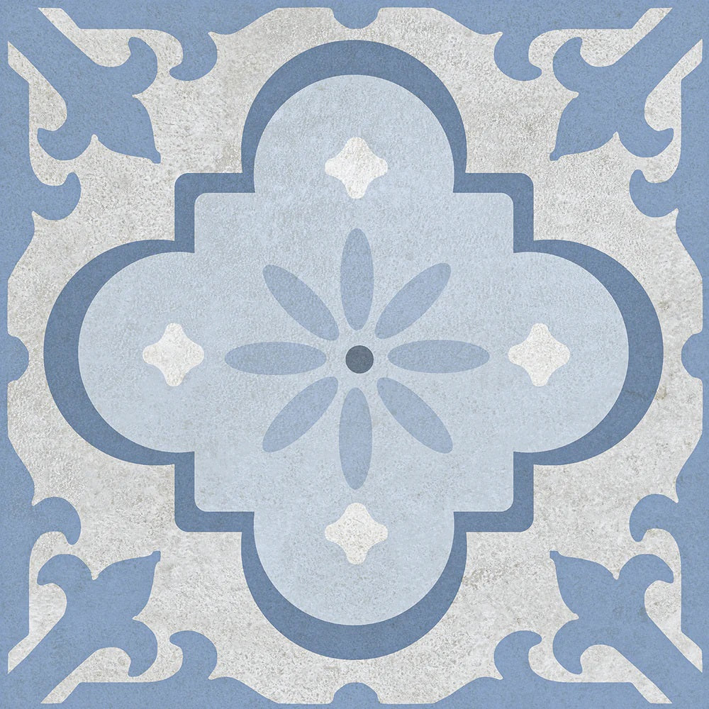 Carrelage Effet Carreau de Ciment Monserrate Bleu 33,5 x 33,5 cm
