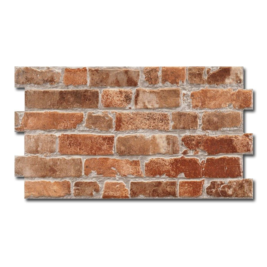 Carrelage Parement Mural Effet Pierre Brique Manhattan Cotto 31x56 cm de Realonda