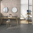 Carrelage Effet Terrazzo Rectifie Gobi Nero 60x120 cm de Prissmacer60x120 cm Boite 1.44 m²