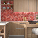Carrelage Effet Zellige Riviera Rouge 15x30 cm de Mainzu15x30 cm Boite 1 m²