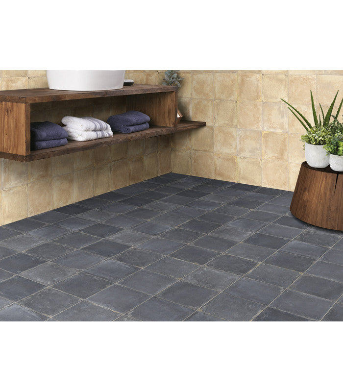 Carrelage Effet carreaux de ciment vieilli Canaletto Nero 20x20 cm de Mainzu