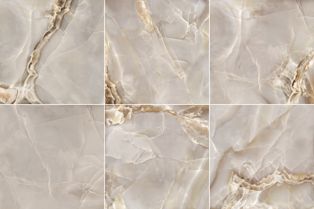 Carrelage Effet Marbre Selene Cafe Poli Brillant 120x120 cm de Dune
